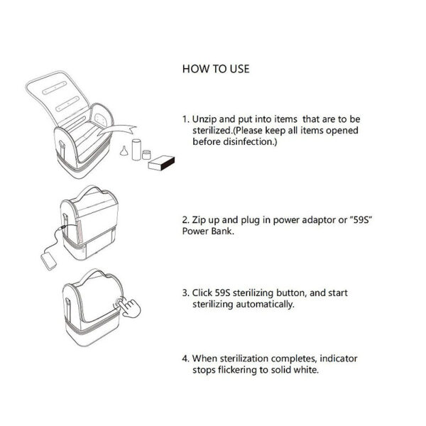 Breast pump UVC LED Sterilizer bag P14